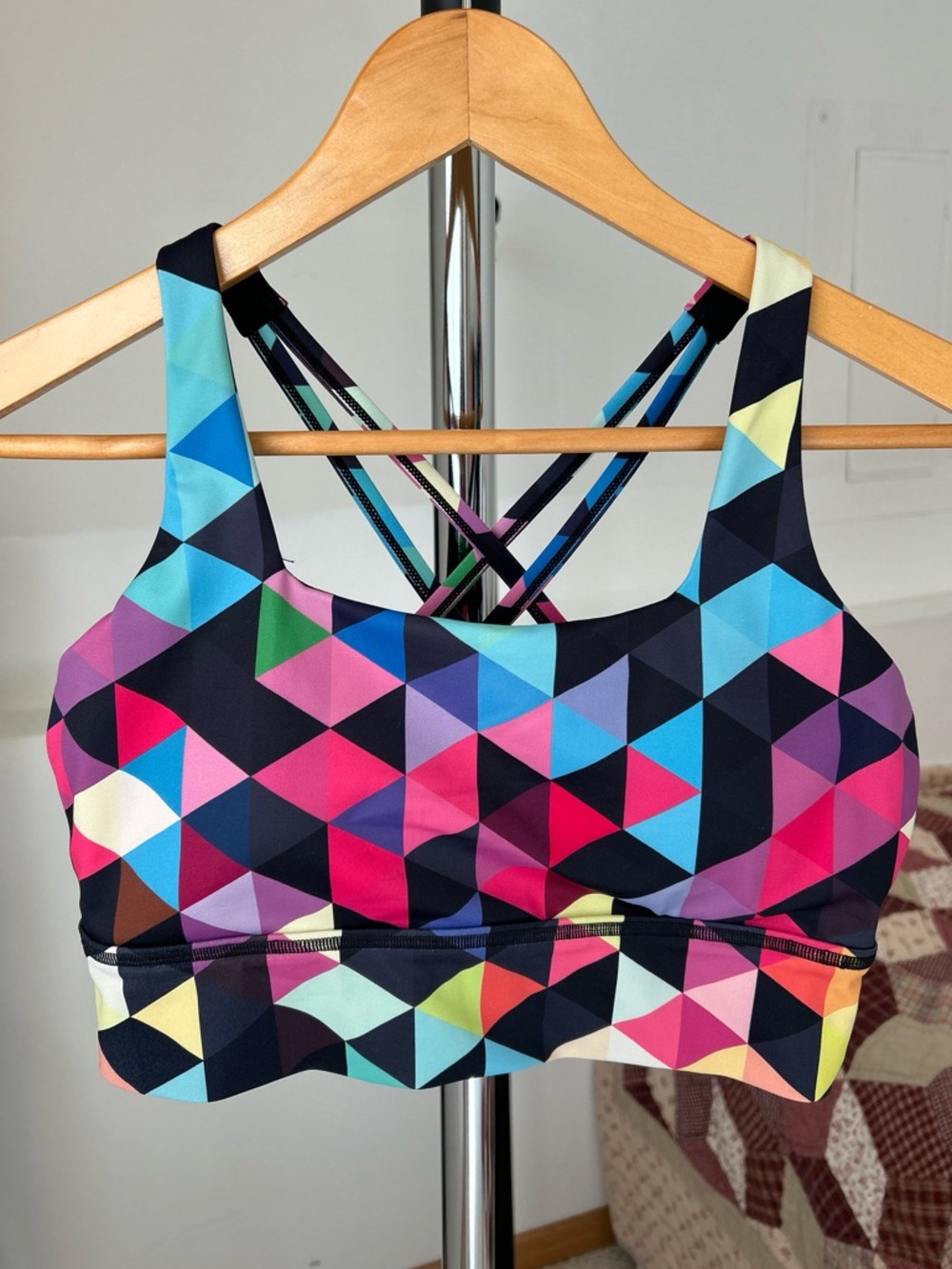 Constantly Varied Gear CVG Sports Bra Geometric Triangles Medium